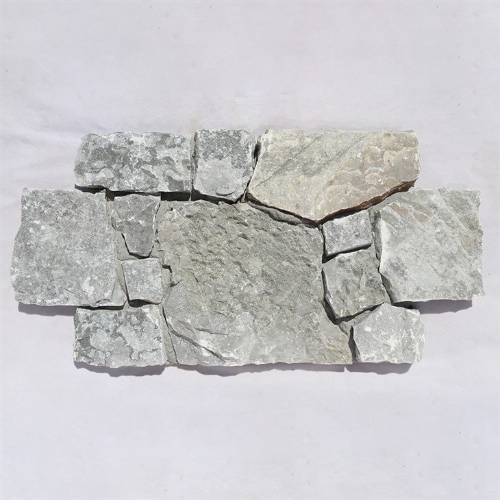 Forma de rompecabezas Revestimiento de piedra caliza natural Color gris JRDC-101
